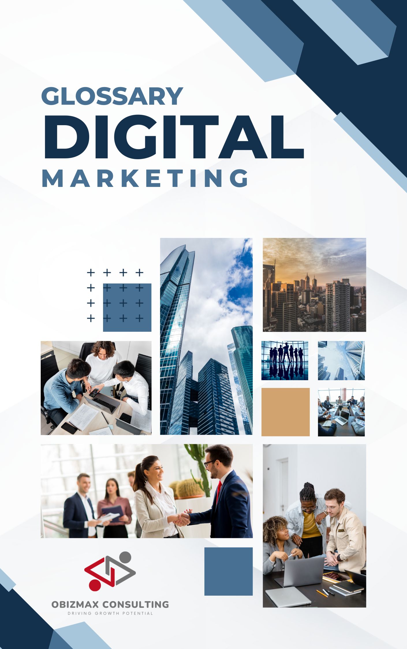 white and blue modern digital marketing book cover