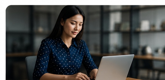 Professional using AI at work